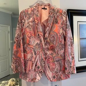 Coral paisley blazer
